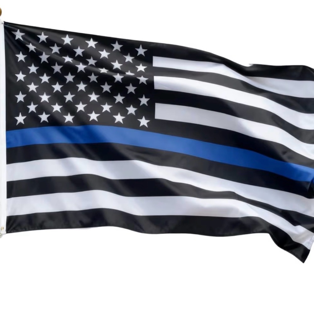 Thin blue line flag 3x5 Black and White American Flag with Blue Stripe
